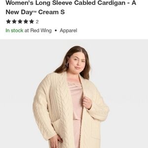 A New Day Cream Long Sleeve Cable Cardigan